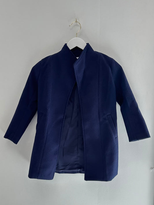 Pleat Navy Feeney Coat