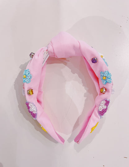 Easter Egg & Flower Beaded Headband