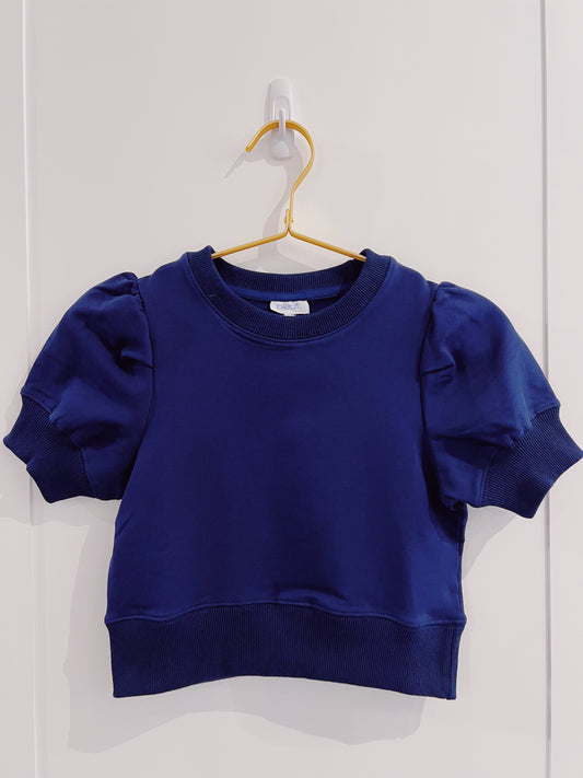 Pleat Navy Riley Sweatshirt