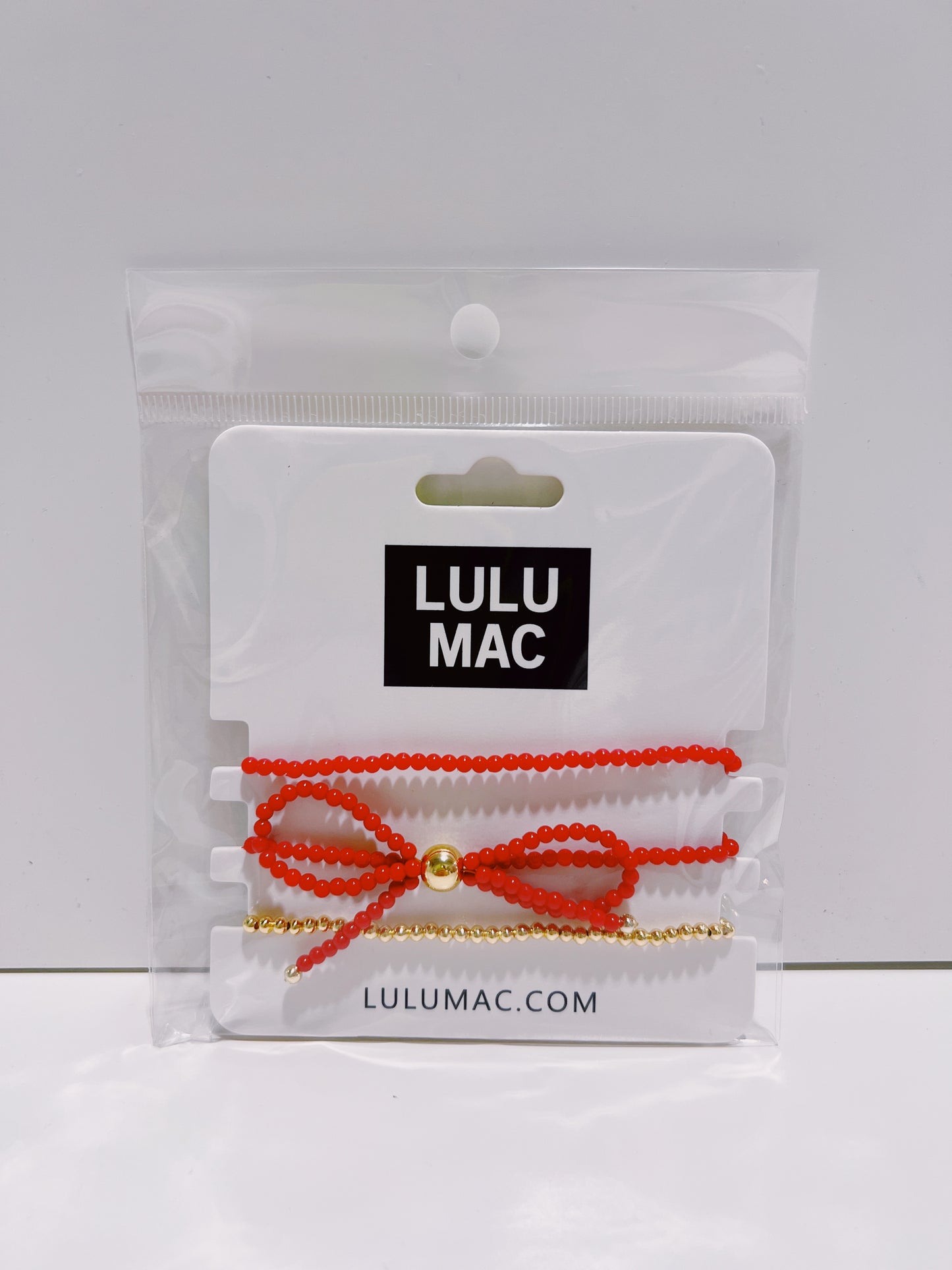 Bow Bracelet Stack- Red