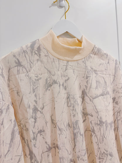 Juniors Khaki Camo Mock Neck Baggy Sweatshirt