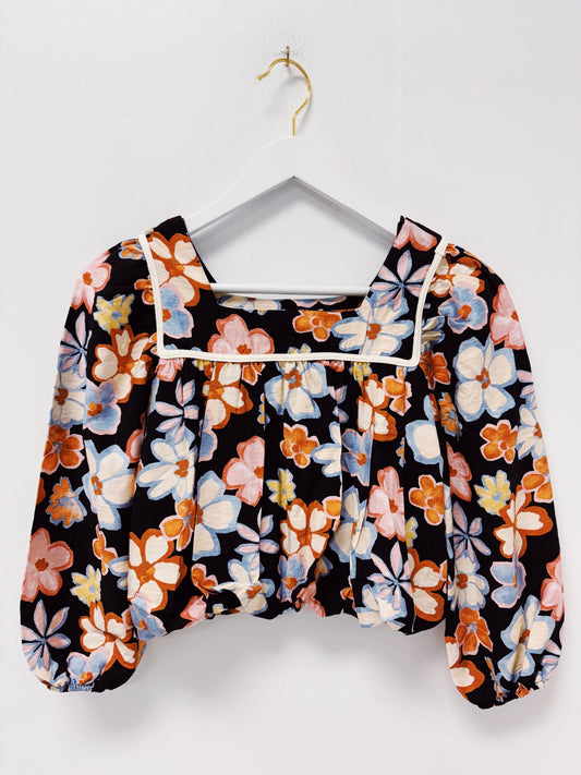 Sadie & Sage Black Multi Bubble Top