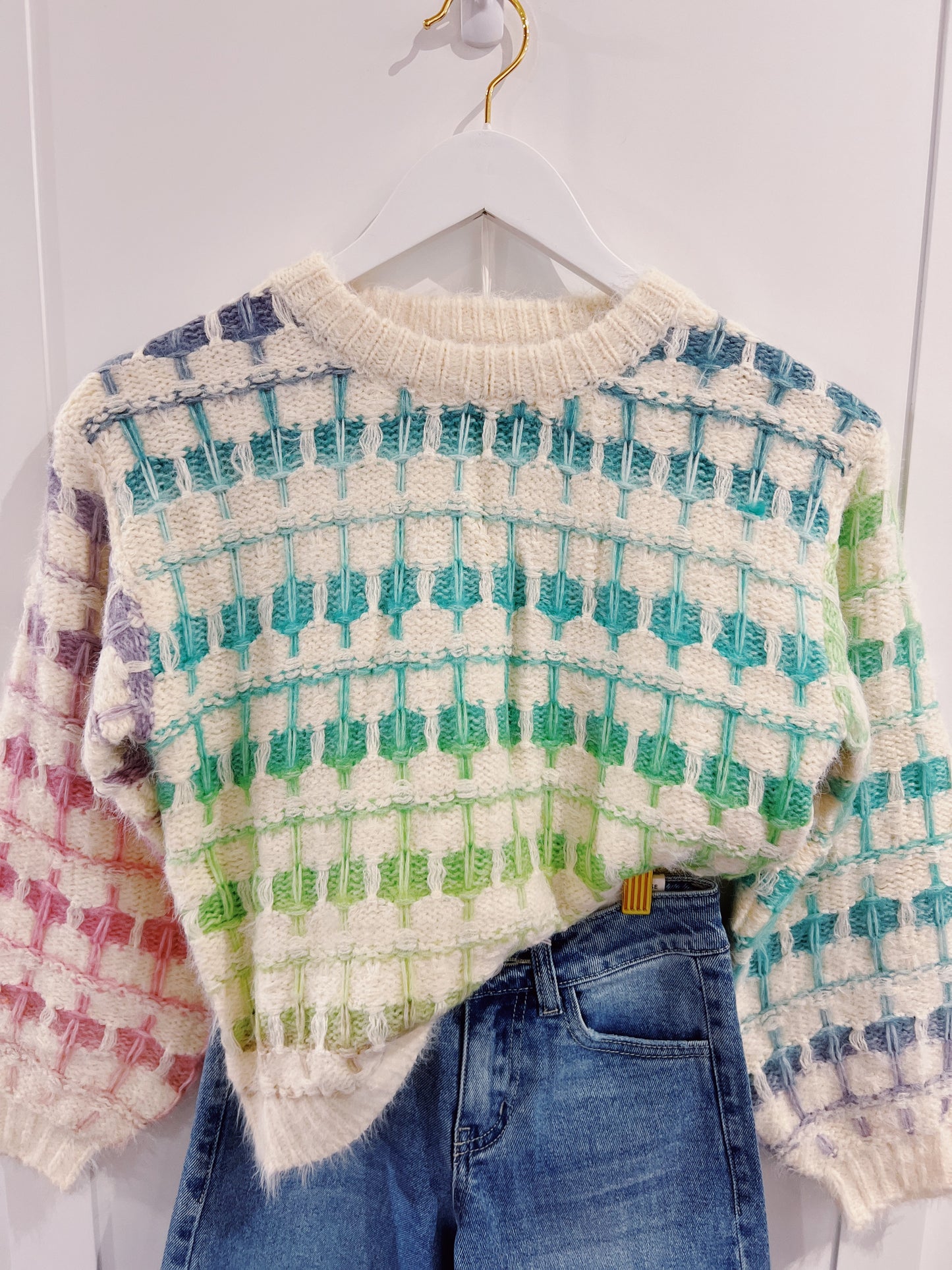 Love Daisy Pastel Rainbow Sweater