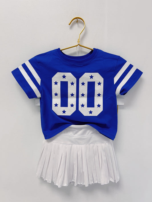 Azarhia Glitter 00 Stars Boxy Tee- Royal