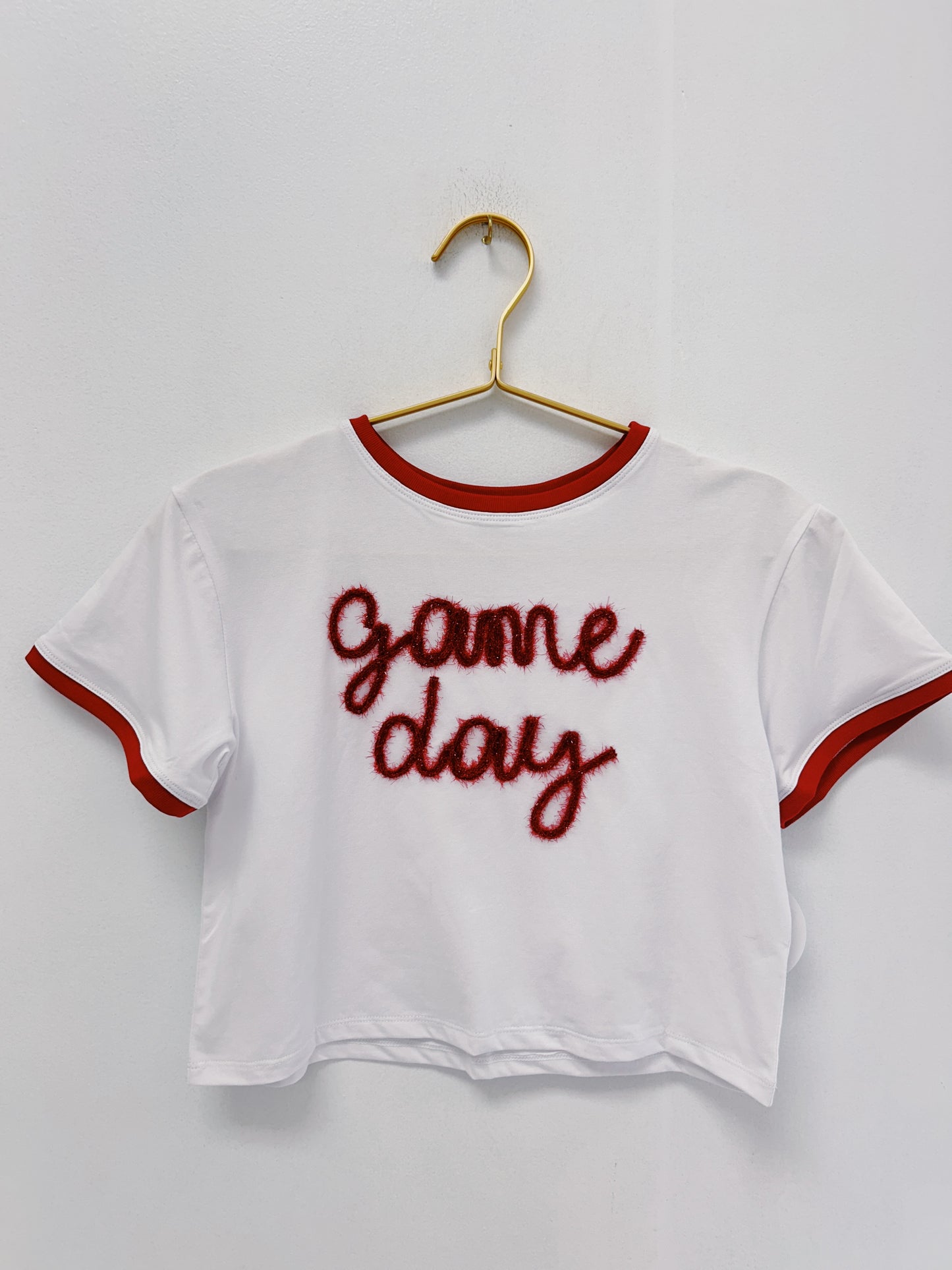 Azarhia Tinsel Game Day Boxy Tee- Crimson