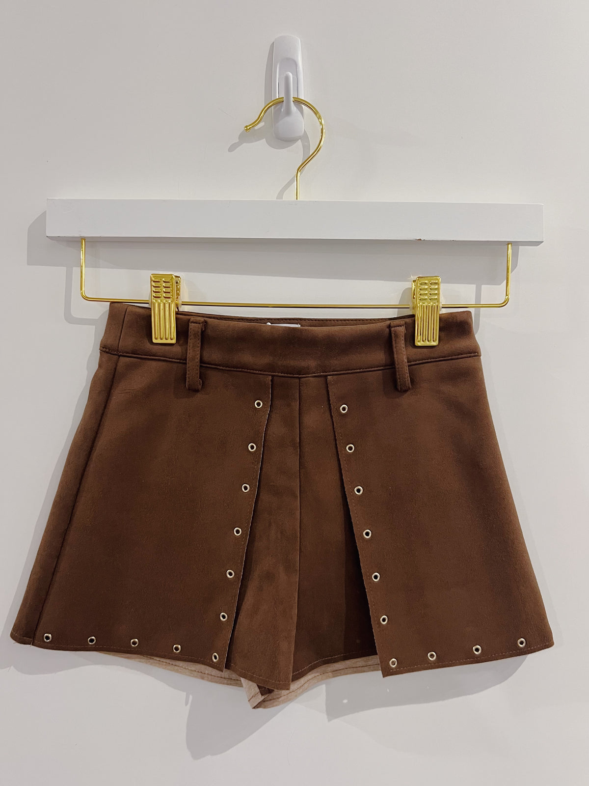 Mayoral Chestnut Faux Suede Shorts