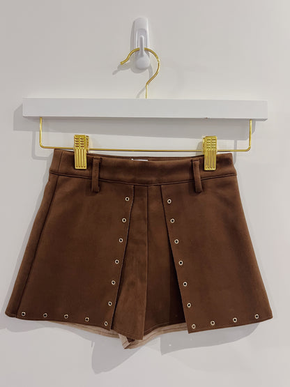 Mayoral Chestnut Faux Suede Shorts