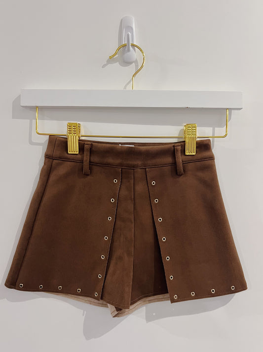 Mayoral Chestnut Faux Suede Shorts
