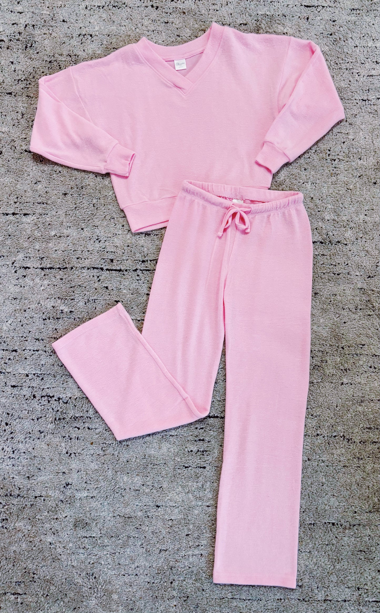Suzette Youth Pink Cloud Wide Leg Raw Edge Pant