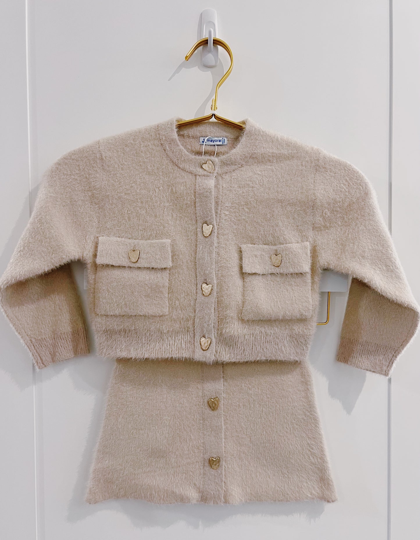 Mayoral Beige Tricot Skirt Set