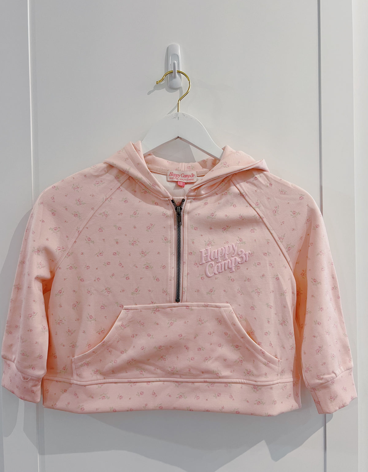 Happy Camp3r Ballet Pink Half Zip Scuba Hoodie