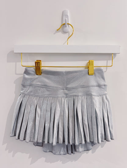 Silver Shimmer Mini Pleated Skort