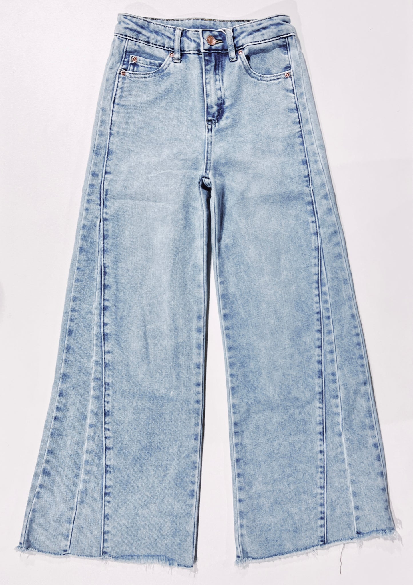 Tractr Light Indigo Fray Hem Denim Jean