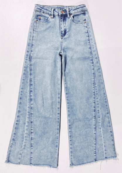 Tractr Light Indigo Fray Hem Denim Jean