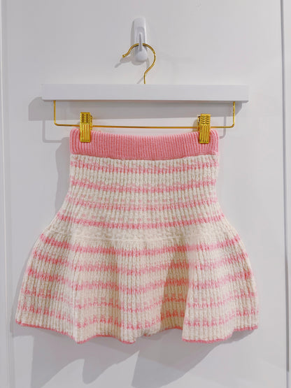 Pink Printed Sweater Skirt