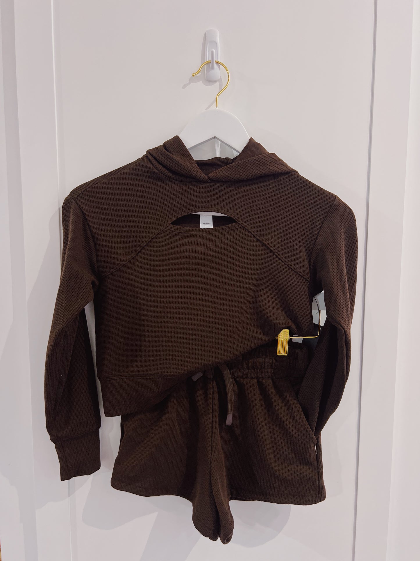 Chocolate Torte Waffle Hoodie Short Set