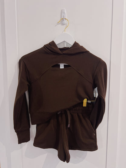 Chocolate Torte Waffle Hoodie Short Set