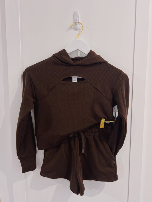 Chocolate Torte Waffle Hoodie Short Set