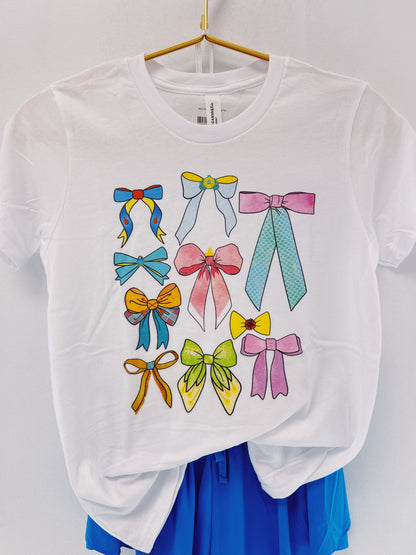 White Princess Bow Collage Tee
