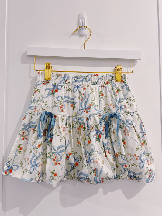 Hayden Blue Floral Ribbon Skirt