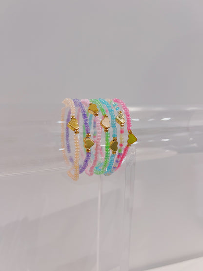 Pastel Heart Bracelet Stack