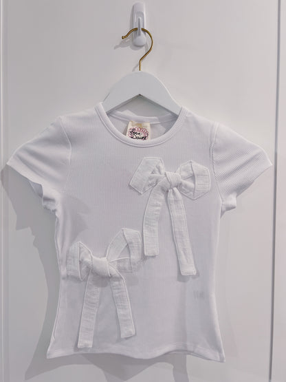 Love Daisy White Ribbon Trim Top