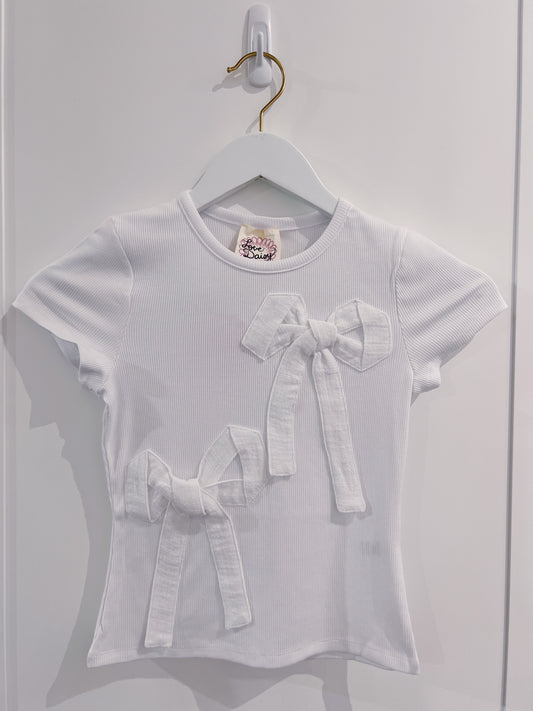 Love Daisy White Ribbon Trim Top