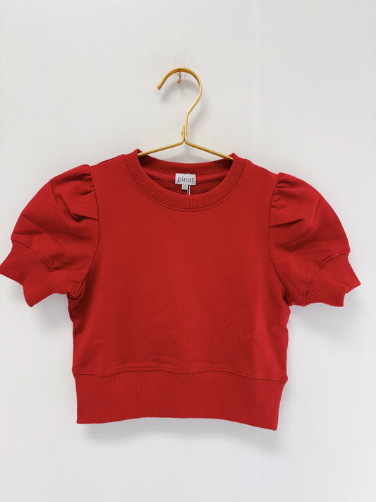 Pleat Red Riley Sweatshirt