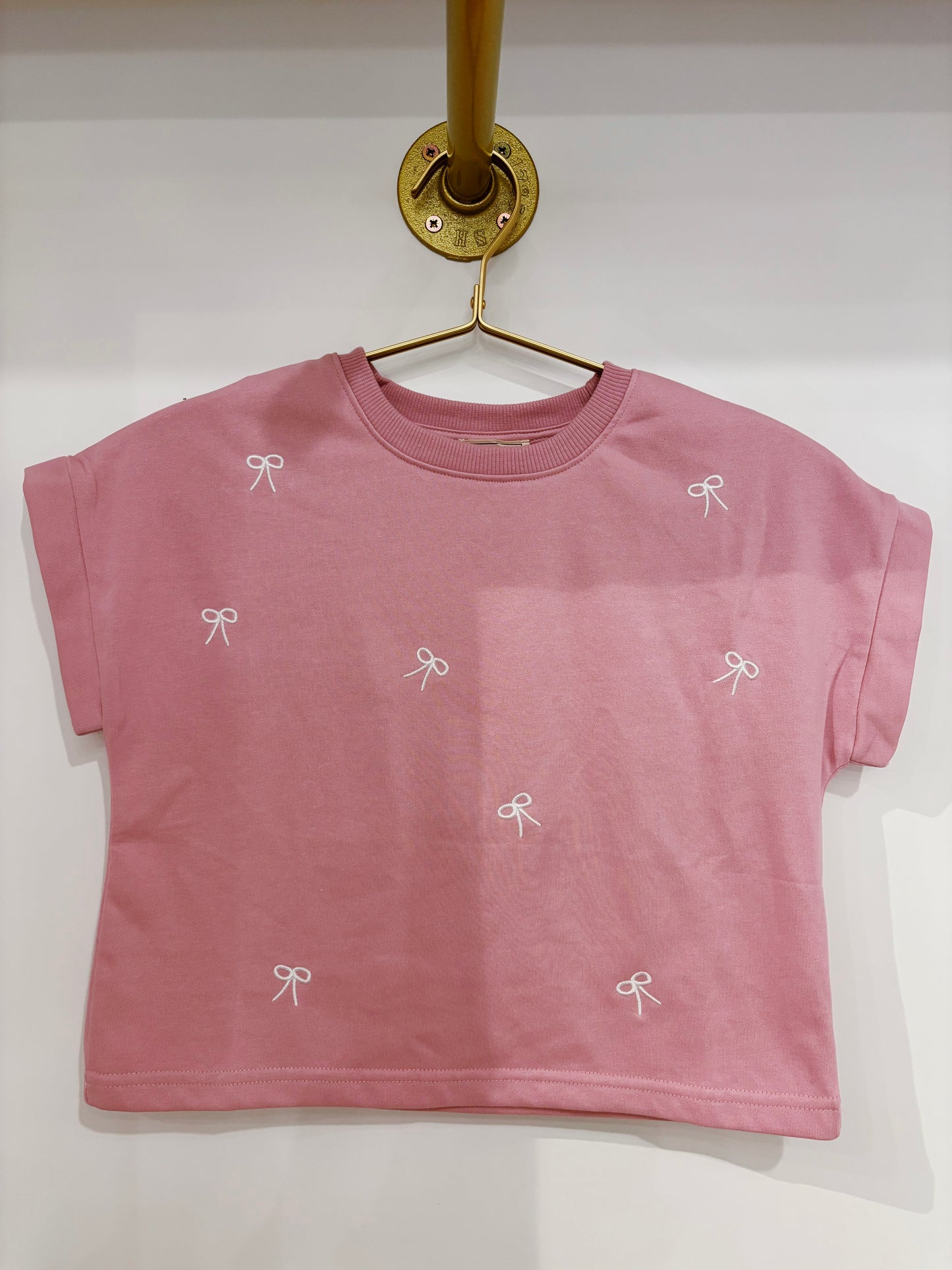 Hayden Pink Bow Embroidered Short Set