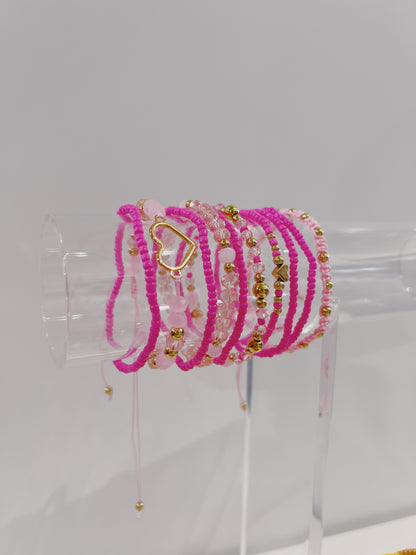 Hot Pink Bracelet Stack