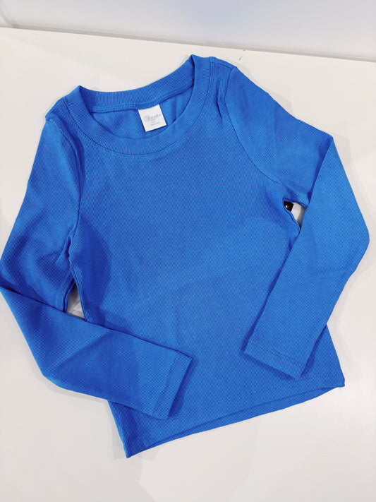 Cool Blue L/S Ribbed Top