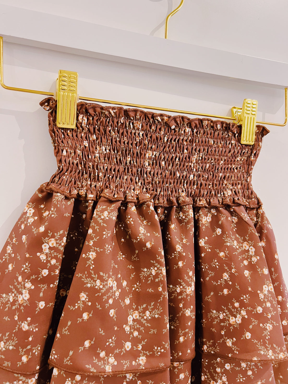 Pleat Brown Sugar Blooms Scottie Skirt