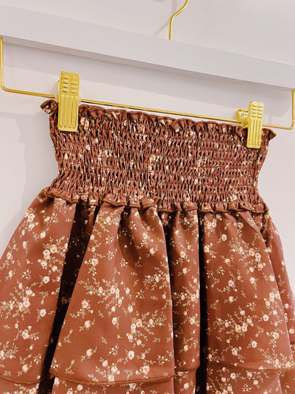 Pleat Brown Sugar Blooms Scottie Skirt