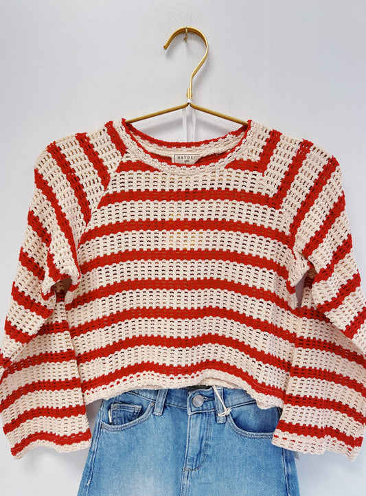 Hayden Red Stripe Lightweight Sweater