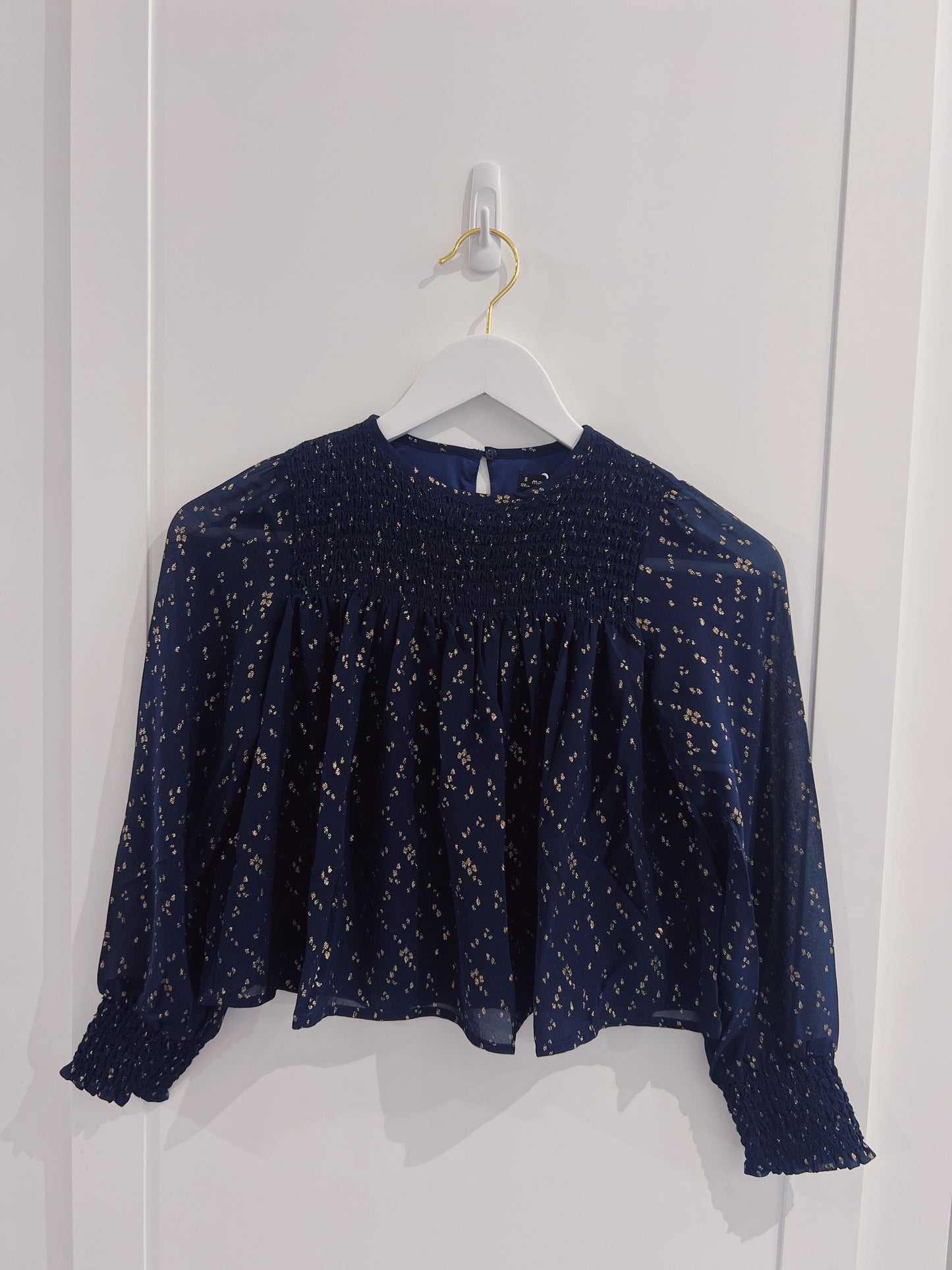 Mayoral Navy/Gold Gauze Blouse