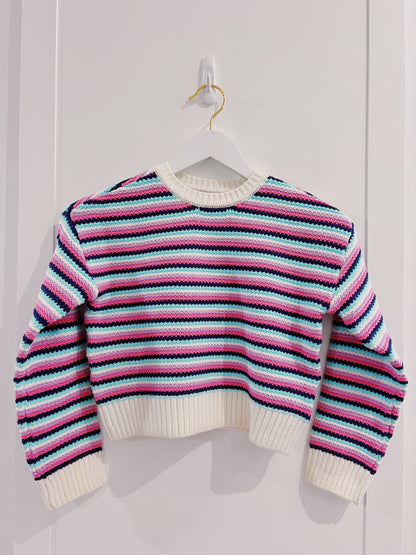 Design History Pink/Navy/Aqua Stripe Sweater