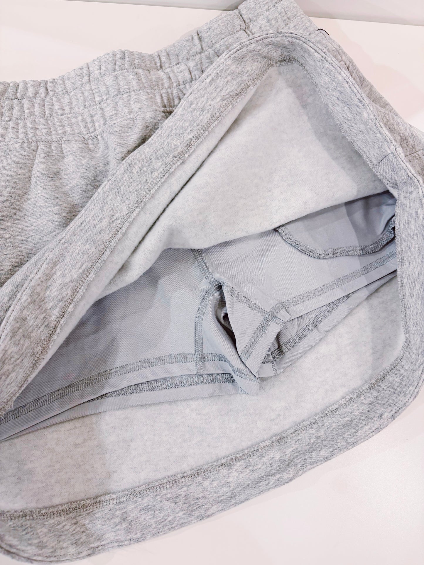 Juniors Grey Cloud Curbed Hem Skort