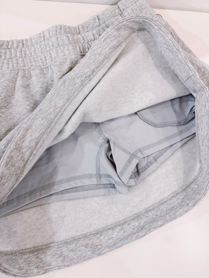 Juniors Grey Cloud Curbed Hem Skort