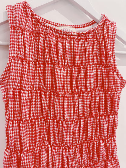 Love Daisy Red Gingham Smocked Tank