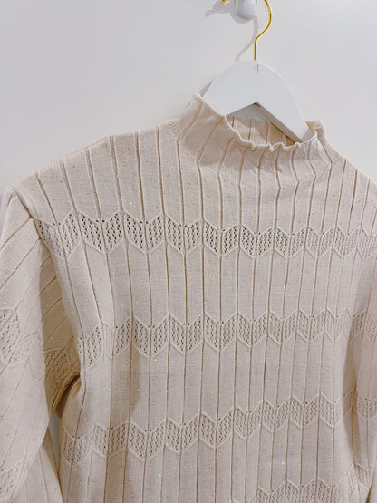 Mayoral Cream Lace-Knit Dress