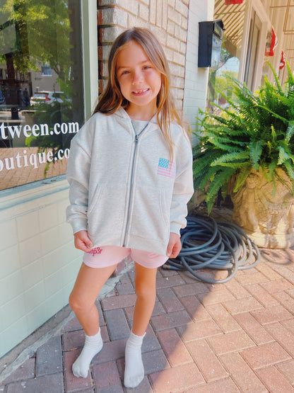 Pink Flag Zip-Up Hoodie