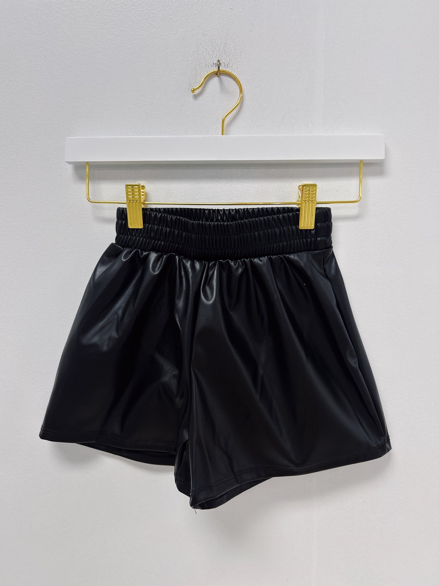 Good Girl Black Faux Leather Boxer Shorts