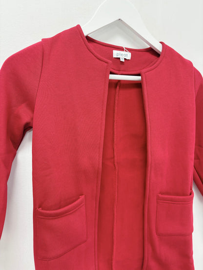 Pleat Red Hadley Cardigan
