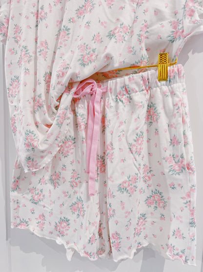 Juniors Floral Lettuce Trim Lounge Set