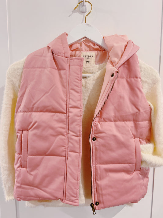 Hayden Pink Puffer Vest