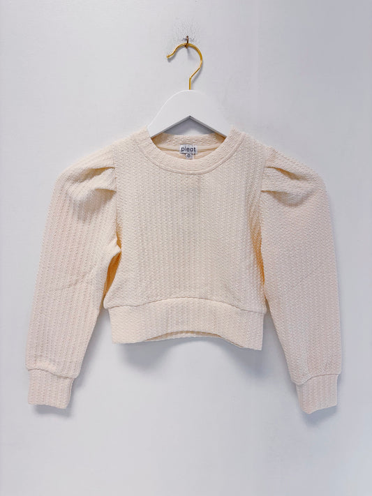 Pleat Cream Jane Sweatshirt