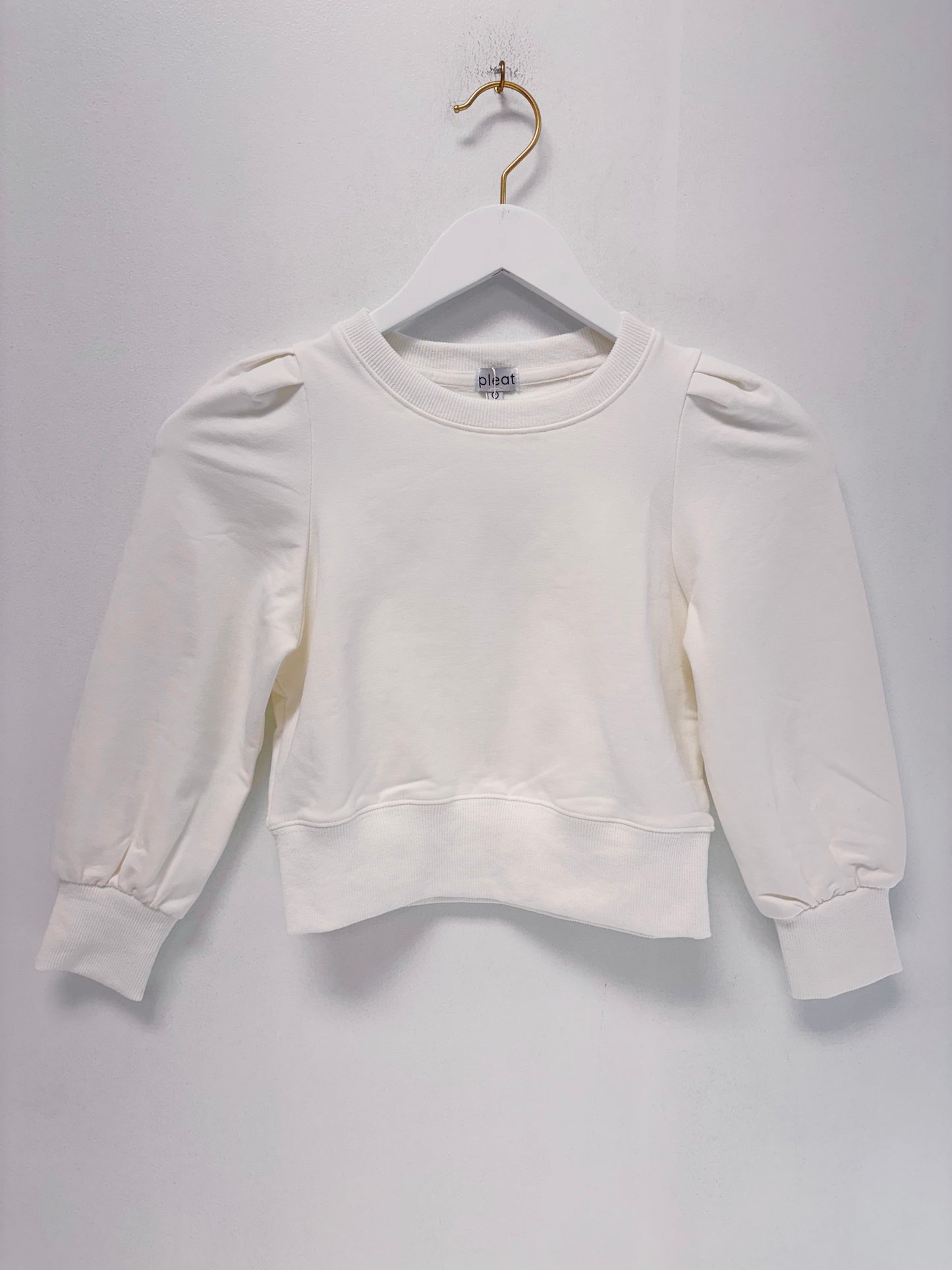 Pleat White Jane Sweatshirt