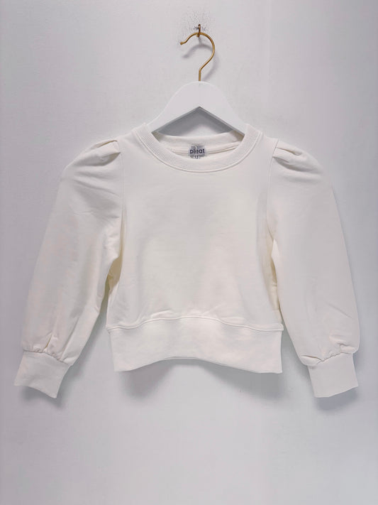 Pleat White Jane Sweatshirt