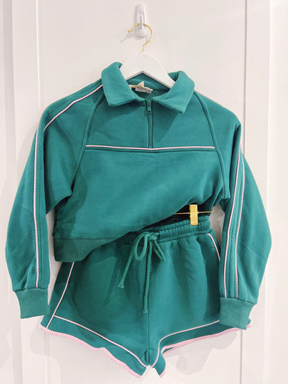 Peach Love Hunter Green 1/4 Zip