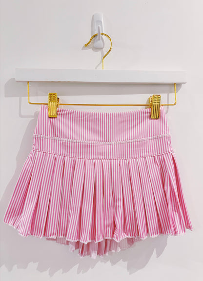 Azarhia Mini Pleated Skort- Pink Stripe